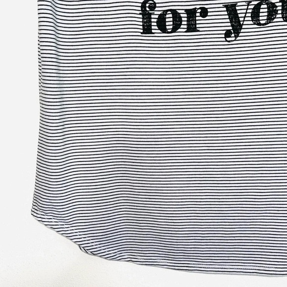 Maurices Black & White Be You Striped V-neck Graphic Tee Small Women’s - Picture 5 of 11